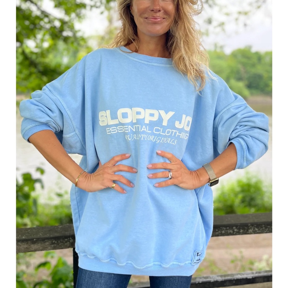 Sloppy Joe Essential Clothing Light Blue Oversized Sweatshirt